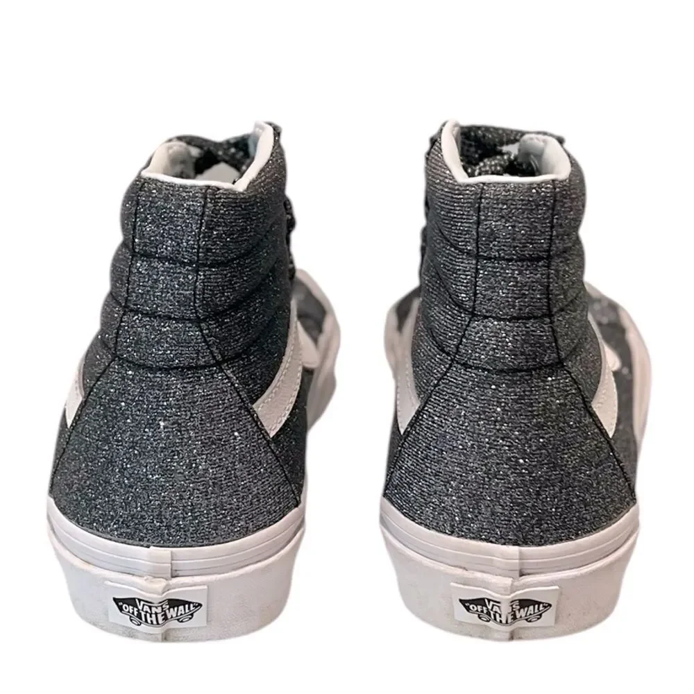 Vans Sk8-Hi Glitter Black High-Top Sneakers Size 8